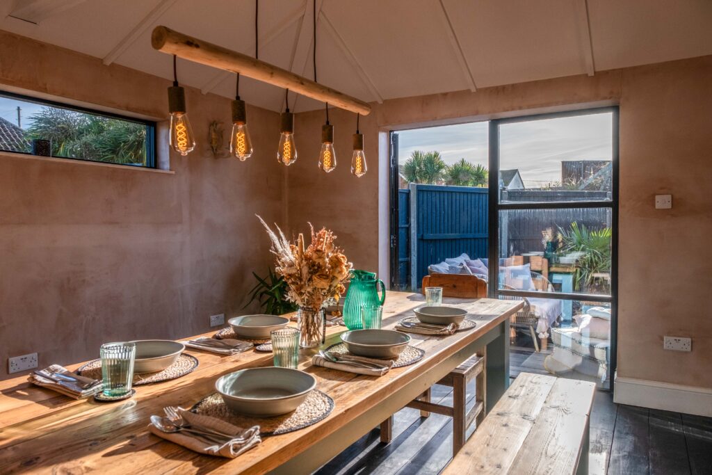 The open-plan dining room at the super stylish Seagrass